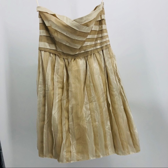 Diane Von Furstenberg Dresses & Skirts - DVF vintage Diane Von Furstenberg year 2000 gold strapless dress 8 mini